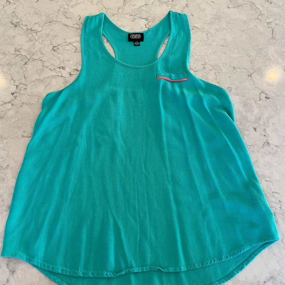 Prabal Gurung turquoise tank top
